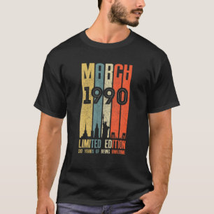 Maart 1990 T 30 jaar oud 1990 Birthday Gift T-shirt