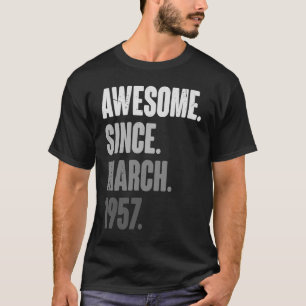 Maart 66e decoratie 66 jaar oude wijntag t-shirt