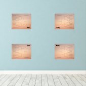 Maart Basketbal Quadrant Bracket Sinaasappel Ombre Muurkunst Sets (Houten vloer)