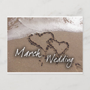 Maart Beach Destination Weddin... Gepersonaliseerd Aankondigingskaart