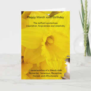 Maart Birthday Kaart