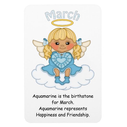 Maart Birthstone Angel Blonde Premium Magnet Magneet (Verticaal)