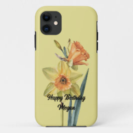 maart Daffodil Geboorte Bloem met Aangepaste Naam iPhone 11 Hoesje
