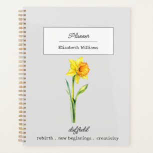 MAART DAFFODIL GEBOORTEBLOEM GEPERSONALISEERD PLANNER
