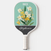 Maart Geboorte Bloem Aangepaste Naam Pickleball Paddle (Achterkant)