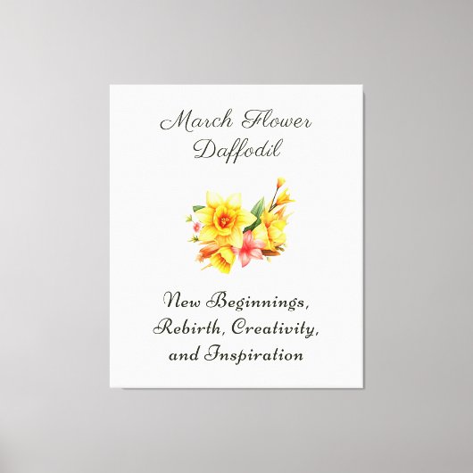 Maart Geboorte Maand Bloem Daffodil Geboortegesche Canvas Afdruk (Voorkant)