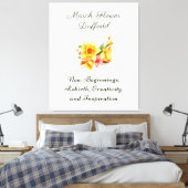 Maart Geboorte Maand Bloem Daffodil Geboortegesche Canvas Afdruk (Insitu (Slaapkamer))