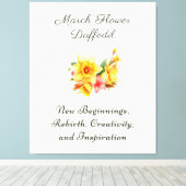 Maart Geboorte Maand Bloem Daffodil Geboortegesche Canvas Afdruk (Insitu (Houten vloer))