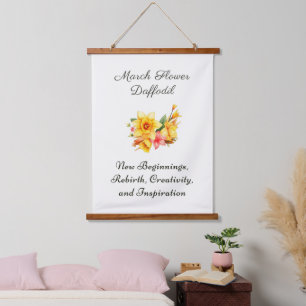 Maart Geboorte Maand Bloem Daffodil Geboortegesche Hangend Wandkleed