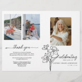 Maart Geboorte Maand Bloemen Begrafenisprogramma Flyer (Voorkant)