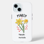 MAART Geboortemaand Bloem Aangepaste naam Case-Mate iPhone Case (Achterkant)