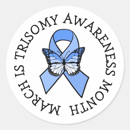 Maart het Trisomy Bewustmah Ronde Sticker (Voorkant)