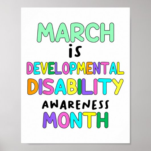 Maart is de maand van de bewustwording van ontwikk poster (Voorkant)