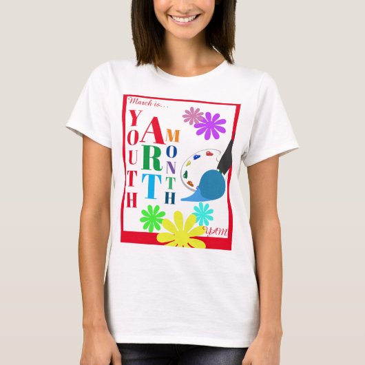 Maart is Jeugd Kunst Maand T-shirt (Voorkant)