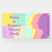 Maart is maand vrouwengeschiedenis spandoek (Horizontaal)