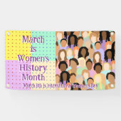 Maart is maand vrouwengeschiedenis spandoek (Horizontaal)