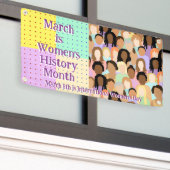 Maart is maand vrouwengeschiedenis spandoek (Buitenkant Gebouw)