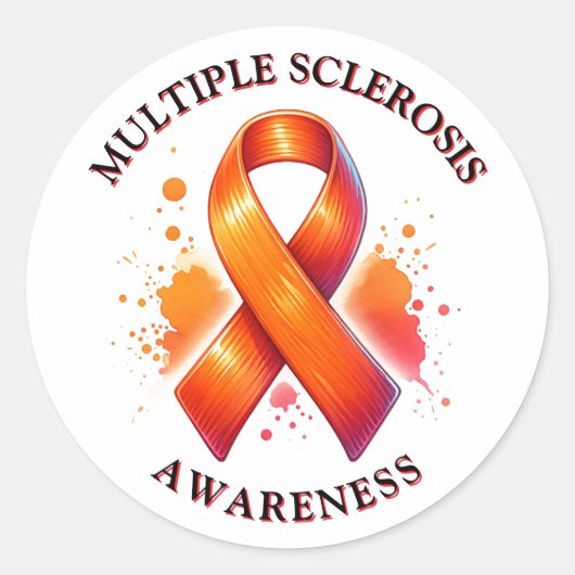 Maart is Multiple Sclerose MS Bewustzijnsmaand Ronde Sticker (Voorkant)