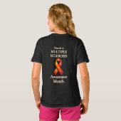 Maart is Multiple Sclerosis Awareness Maand Ribbon T-shirt (Achterkant volledig)