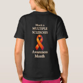 Maart is Multiple Sclerosis Awareness Maand Ribbon T-shirt (Achterkant)