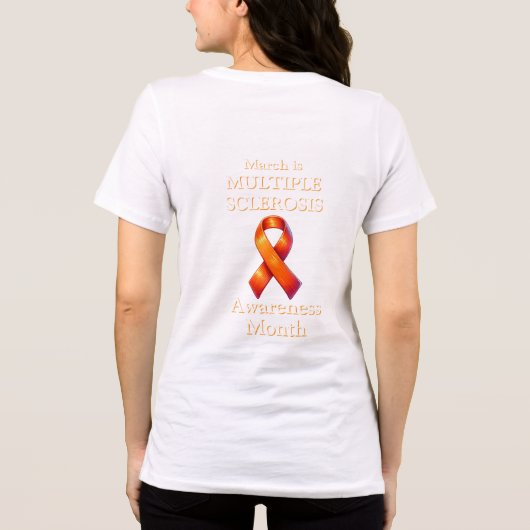 Maart is Multiple Sclerosis Awareness Maand Ribbon Tri-Blend Shirt (Achterkant)