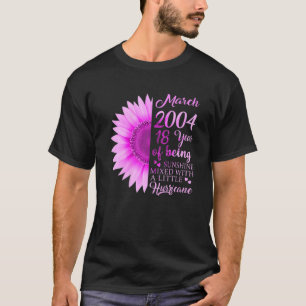 Maart meisje 2004 T 18 jaar oud 18e verjaardag Gif T-shirt