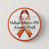 Maart Multiple Sclerose Awareness Month Ronde Button 5,7 Cm (Voorkant)
