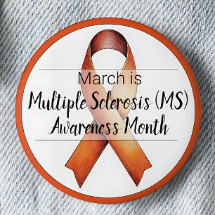 Maart Multiple Sclerose Awareness Month Ronde Button 5,7 Cm
