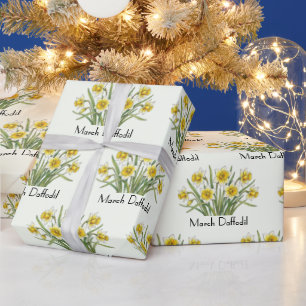 Maart Narcis Bloemen Cadeaupapier