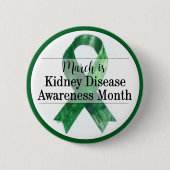 Maart Nierziekte Bewustzijnsmaand Ronde Button 5,7 Cm (Voorkant)