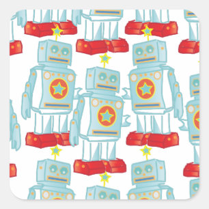 Maart van de robots vierkante sticker