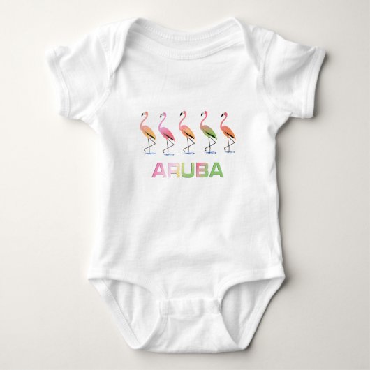 Maart van de Tropische Flamingos ARUBA Romper (Voorkant)