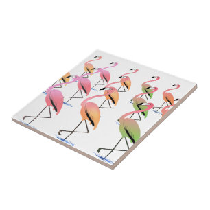 Maart van de Tropische Flamingos Tegeltje