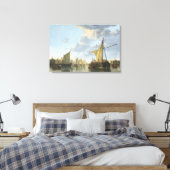 Maas in Dordrecht Canvas Afdruk (Insitu (Slaapkamer))