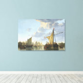 Maas in Dordrecht Canvas Afdruk (Insitu (Houten vloer))