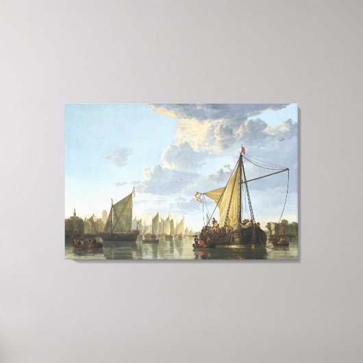Maas in Dordrecht Canvas Afdruk (Voorkant)