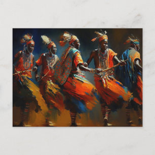 Maasai Krijgersdans Afrika Ansichtkaart Briefkaart