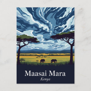 Maasai Mara Avondsafari Briefkaart