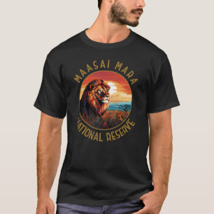 Maasai Mara Nationale Reserve Leeuw Retro Noodlijd T-shirt