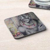 Maasai moeder en kind met Lion Art Print/Graphi Drankjes Onderzetter (Linkerzijde)