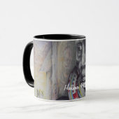Maasai moeder en kind met Lion Art Print / Graphic Mok (Voorkant links)