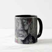Maasai moeder en kind met Lion Art Print / Graphic Mok (Voorkant rechts)