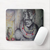 Maasai moeder en kind met Lion Art Print / Graphic Muismat (Met muis)