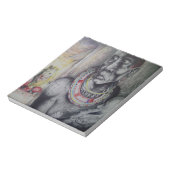 Maasai moeder en kind met Lion Art Print / Graphic Notitieblok (Gedraaid)