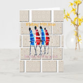 Maasai Morans Christelijke kunst Print Kaart (Gele Bloem)