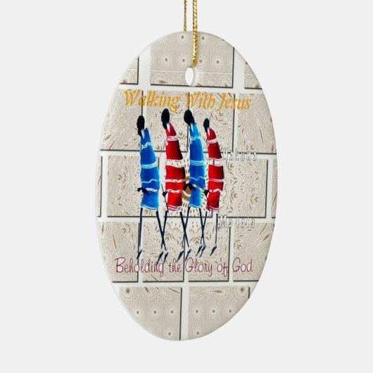 Maasai Morans Christelijke kunst Print Keramisch Ornament (Rechts)