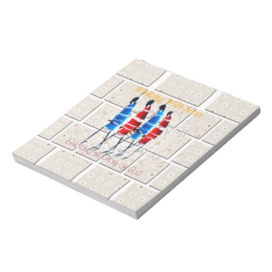 Maasai Morans Christelijke kunst Print Notitieblok (Gedraaid)