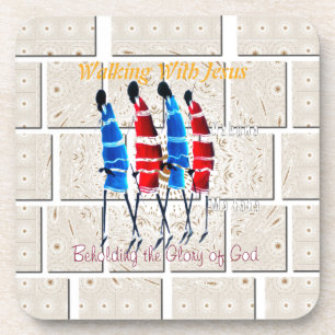 Maasai Morans Christelijke kunst Print Onderzetter