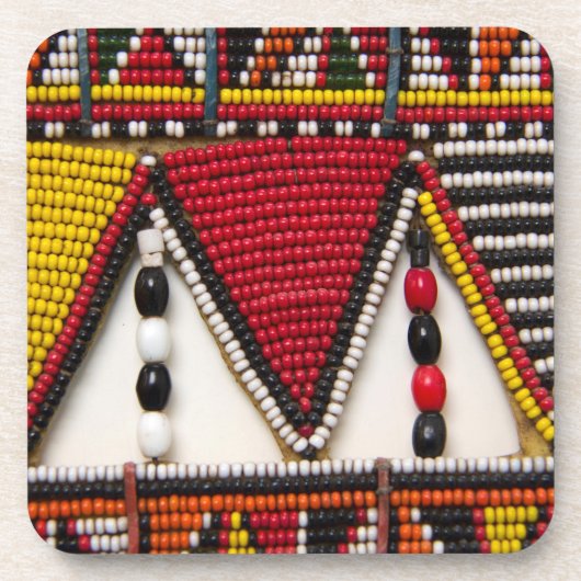 Maasai Tribal Beadwork Bier Onderzetter (Voorkant)