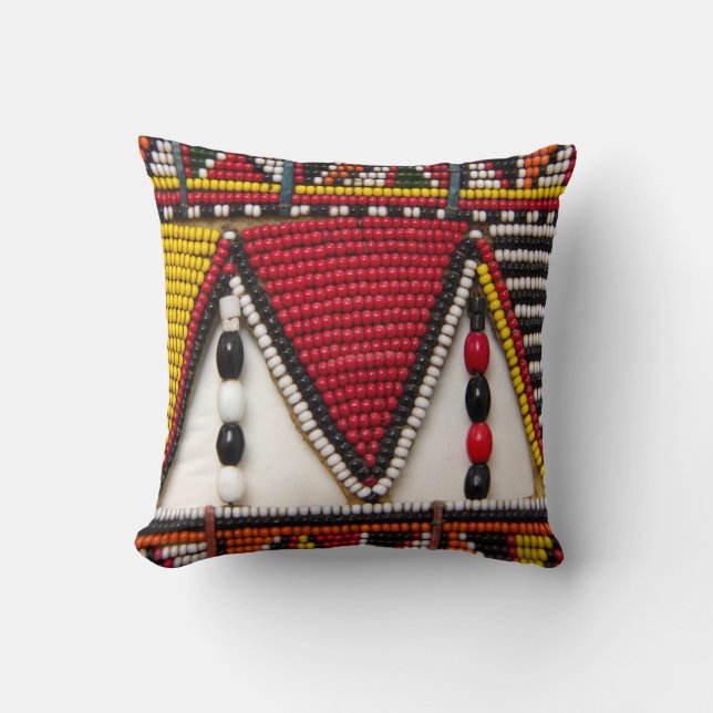 Maasai Tribal Beadwork Kussen (Voorkant)